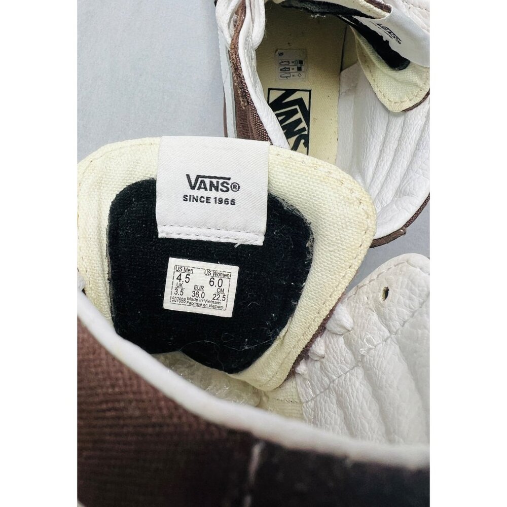Vans Off The Wall Brown & White High-Top Sneakers Womens 6 - Picture 6 of 8